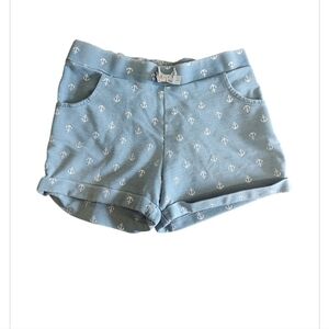 Tommy Bahama Light Blue Anchor Print High Waist Shorts